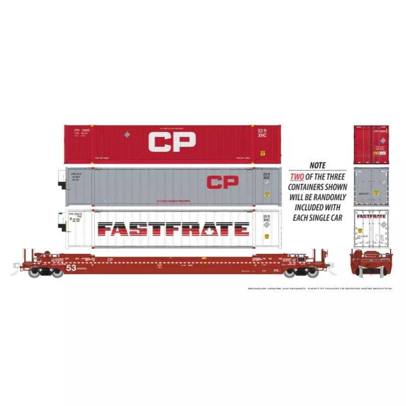 RAPIDO GUNDERSON 53ft HUSKY STACK WELL CAR (2 CONTAINERS) - CANADIAN PACIFIC