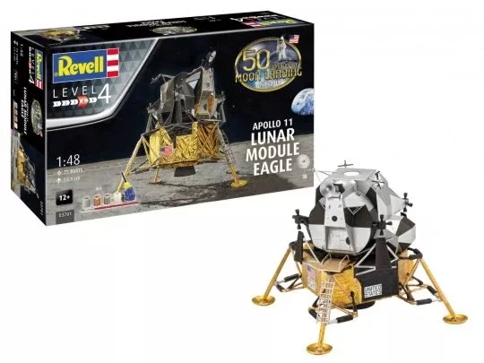 Revell 3701 1/48 Apollo 11 Lunar Module Eagle w/paint & glue
