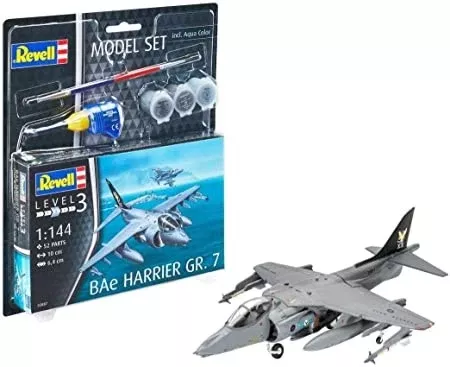 Revell 63887 1/144 BAe Harrier Gr7 Aircraft w/paint & glue (D)