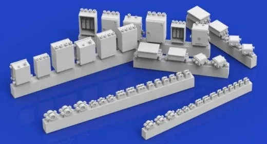 Royal Model 813 1/35 Electrical Boxes w/Conduit Fittings (Resin)