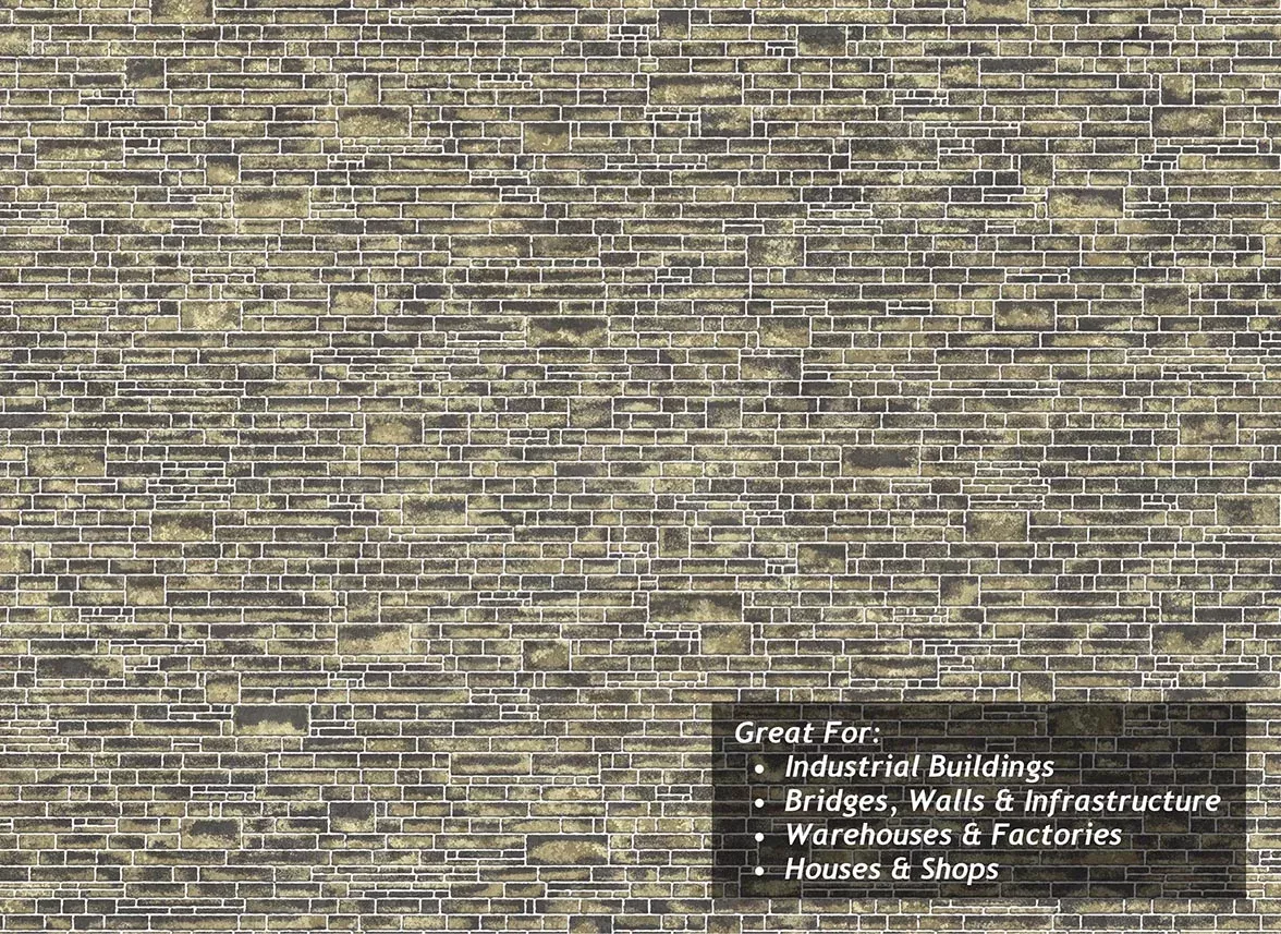 Scale Model Scenery Yorkshire Stone Texture Paper (x5)