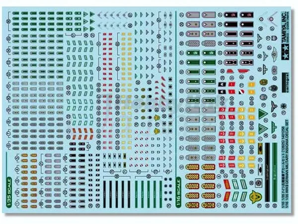 Tamiya 12625 German Insignia Decals 1:16 1:35
