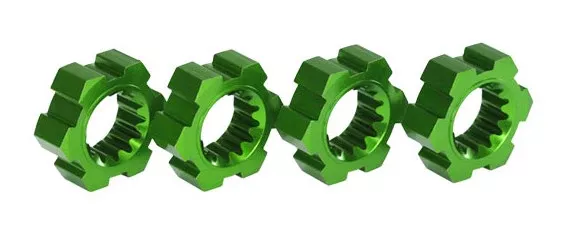 Traxxas 7756G Green Aluminum Hex Wheel Hubs and Clips for X-Maxx
