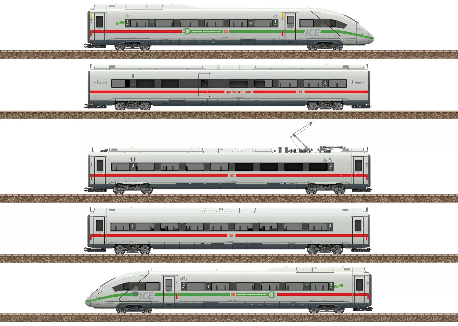 Trix 25976 - Class 412/812 ICE 4 Powered Railcar Train with a G