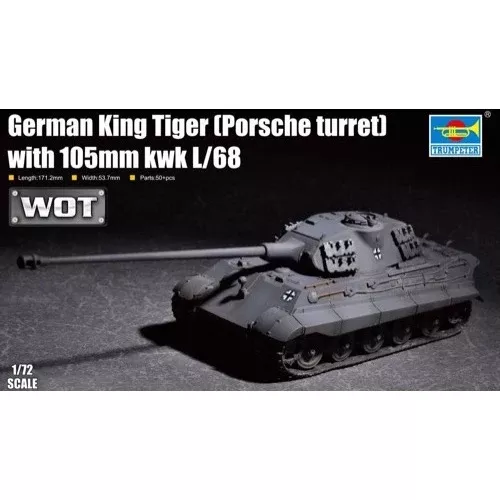 Trumpeter 07161 1/72 German King Tiger (Porsche turret) with 105mm kWh L/68
