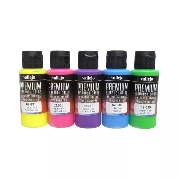 Vallejo 62102 Premium Color Fluos Colors 5 Color Set