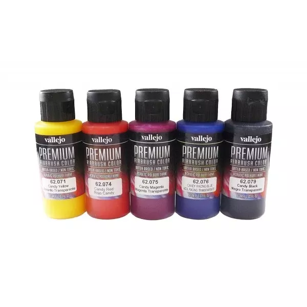 Vallejo 62104 Premium Color Candy Colors 5 Color Set
