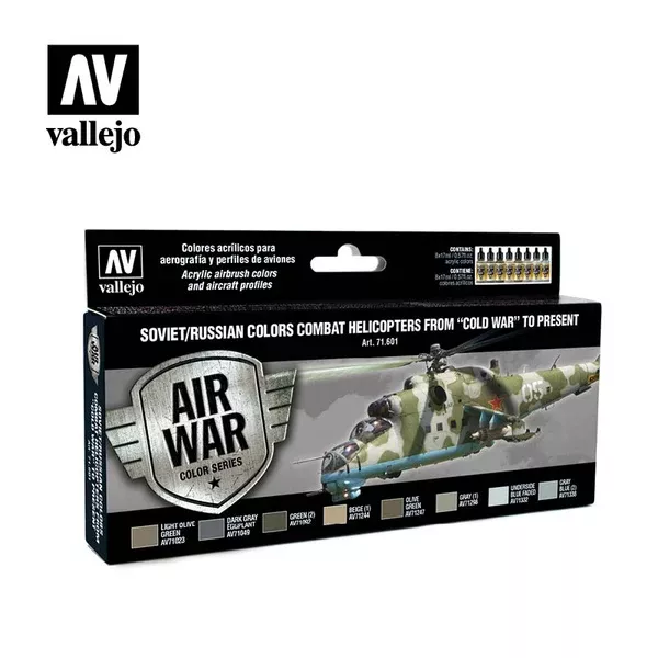 Vallejo 71601 Model Air Soviet/Russian Combat Helicopters Post WWII to Present Acrylic Paint Set
