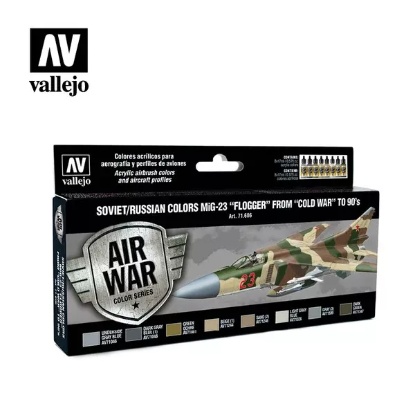 Vallejo 71606 Model Air Soviet/Russian MiG-23 Flogger 70s-90s Acrylic Paint Set