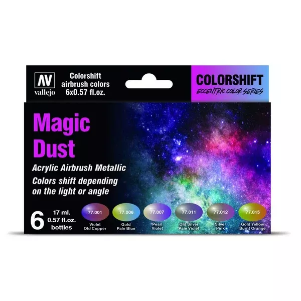 Vallejo 77090 Eccentric Colorshift Magic Dust (6 Color Set) Acrylic Airbrush Paint