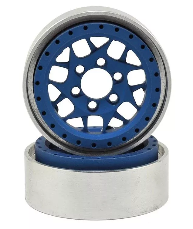 Vanquish Products VPS07714 KMC 1.9 XD127 Bully Beadlock Wheel Blue Anodized