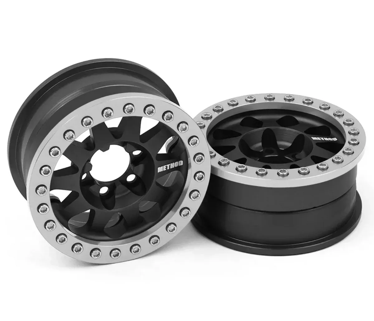 Vanquish Products VPS07756 Method 1.9 Beadlock Race Wheel 101 Black Anodized Aluminum V2