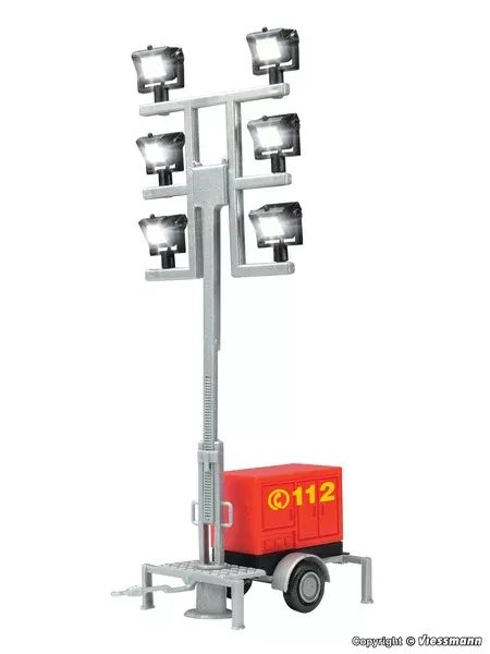 Viessmann – 1344 – Luminous Giraffe Fire Brigade on a Trailer with 6 LEDs – White (HO Scale)